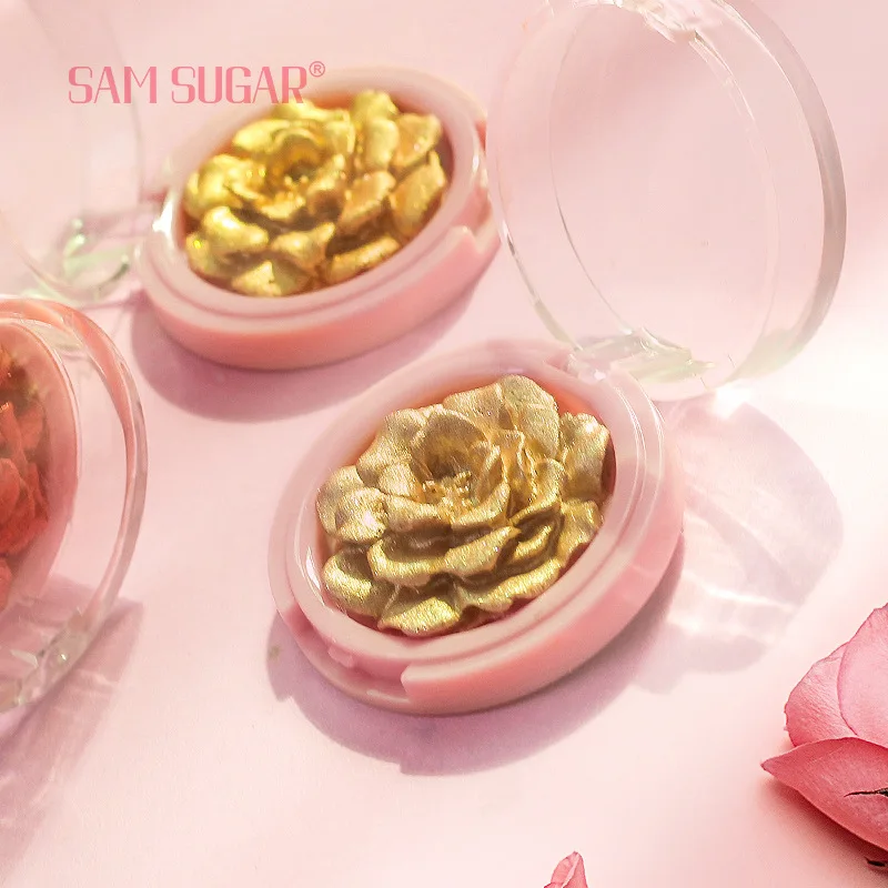 8 colors Flowers Shape Highlighter Palette Makeup Pigment Flash Highlighter Pressed Powder