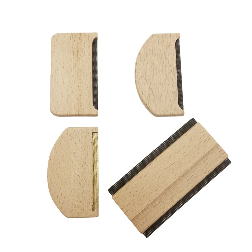 Portable Eco Friendly Wooden Handle Lint Remover Roller Brush Beech Wood Cashmere Sweater Comb