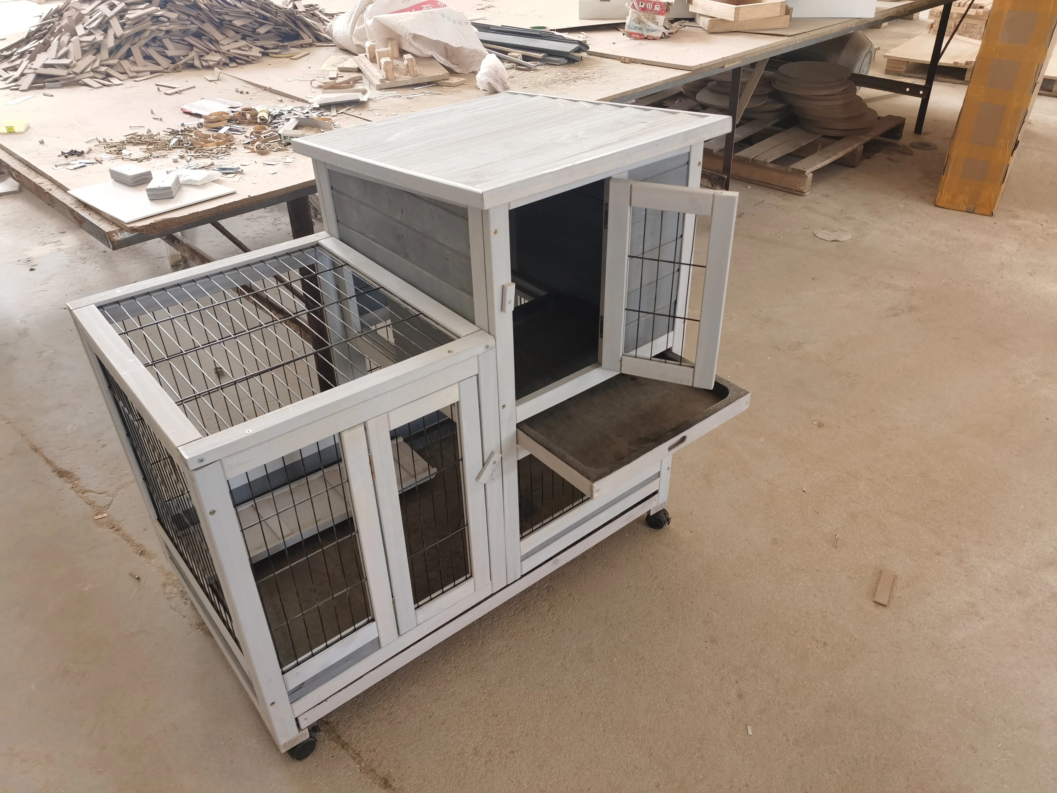 Chicken Coop Rabbit Hutch Indoor Outdoor Bunny Cage Rabbit Hutch Wood House Pet Cage for Small Animals