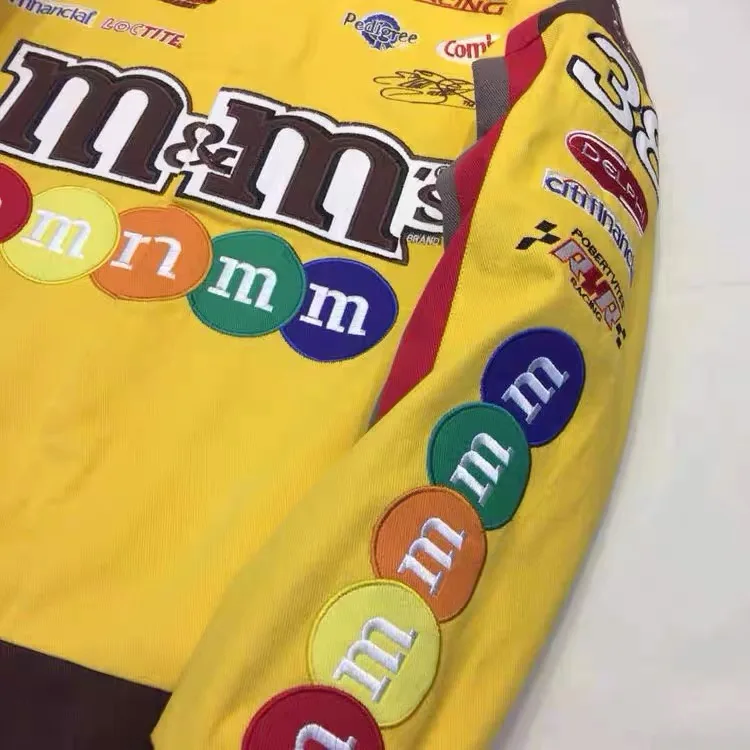 Wholesale embroidered logo heavy weight motorcycle riding bomber jacket oversized vintage nascar racing jacket