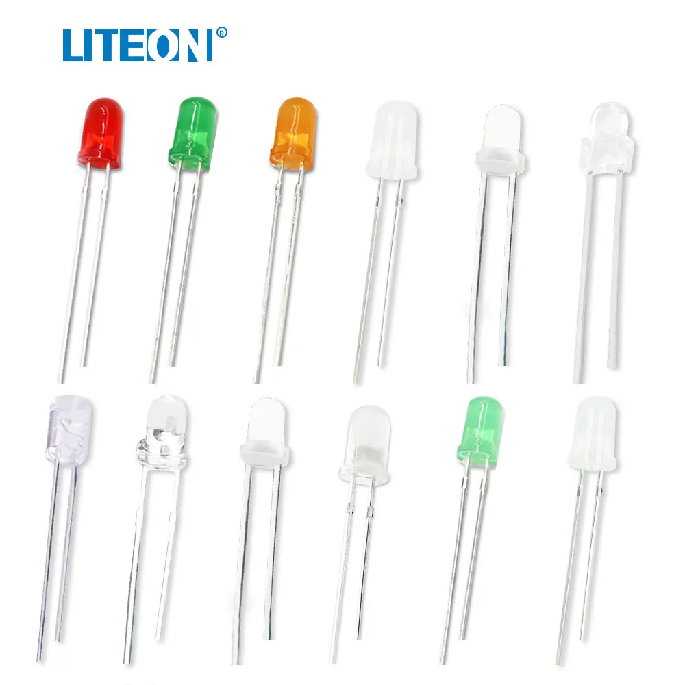 Taiwan original LITEON/LED light beads 5mm 3mm 3.1mm single color dual color tricolor straight plug indicator lights.