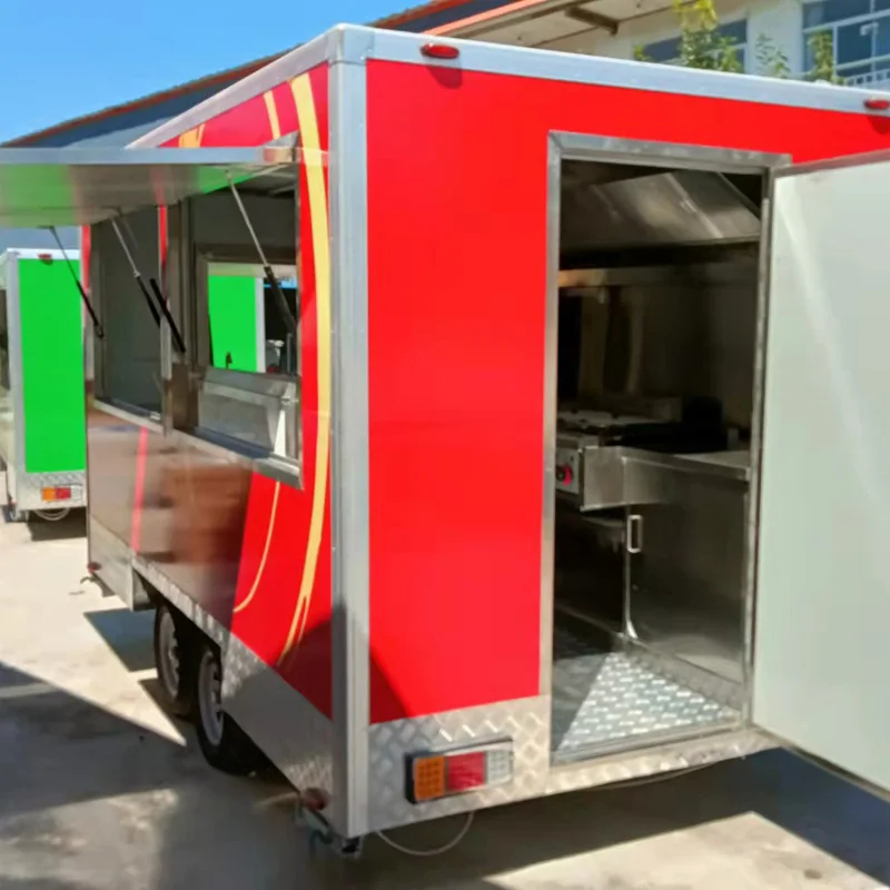 Pizza Custom Catering Trailer FoodTruck Mobile Kitchen Fast Food Trailer Mobile Pizza Oven Food Truck With Full Kitchen