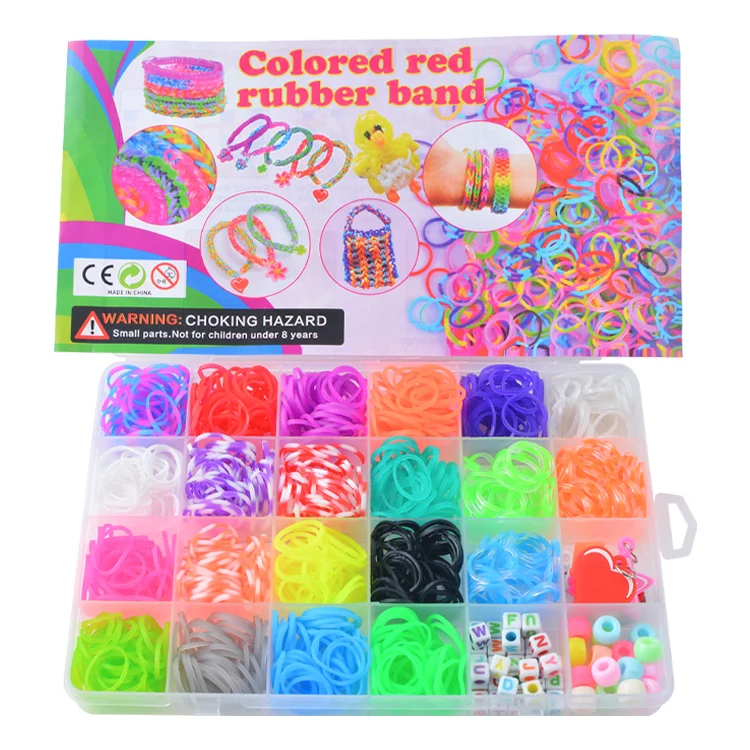 Small 24 Grids Colorful Loom Rubber Band Bracelets Kit Diy Hand-kintted Loom Band Kit