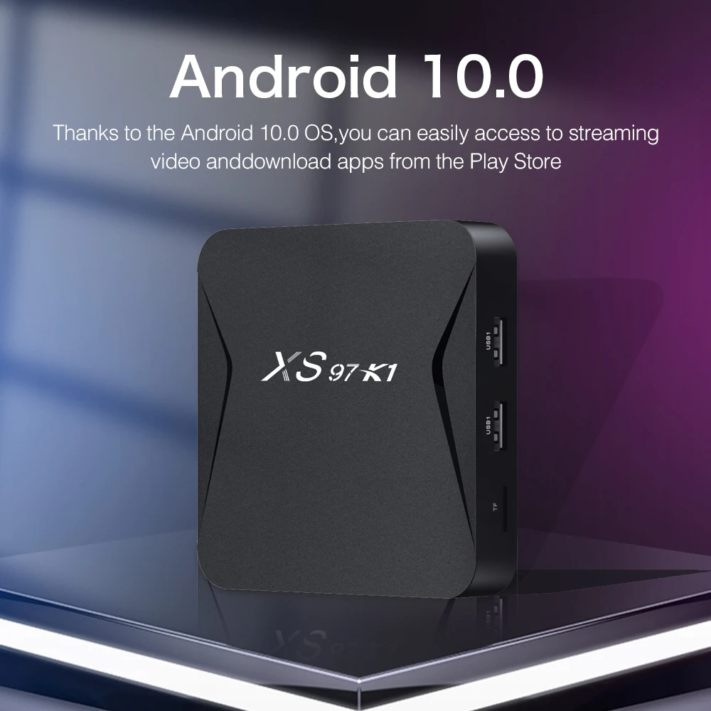 New Product Ideas 2024 Allwinner H313 XS97 K1  Android 10.0 Strong 4K Tv Box Android 4K 2024 With Youtube