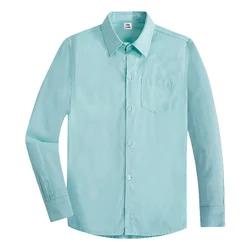 New Kids Boys School Uniform Shirts Christmas Boys Formal Shirts Custom Cotton Long Sleeve Dress Shirt For Boys