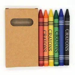 High Quality Non-Toxic Bright Color Wax Crayon  Box Set 6 Color Kids Drawing Crayons 8/12 Wholesale Crayons