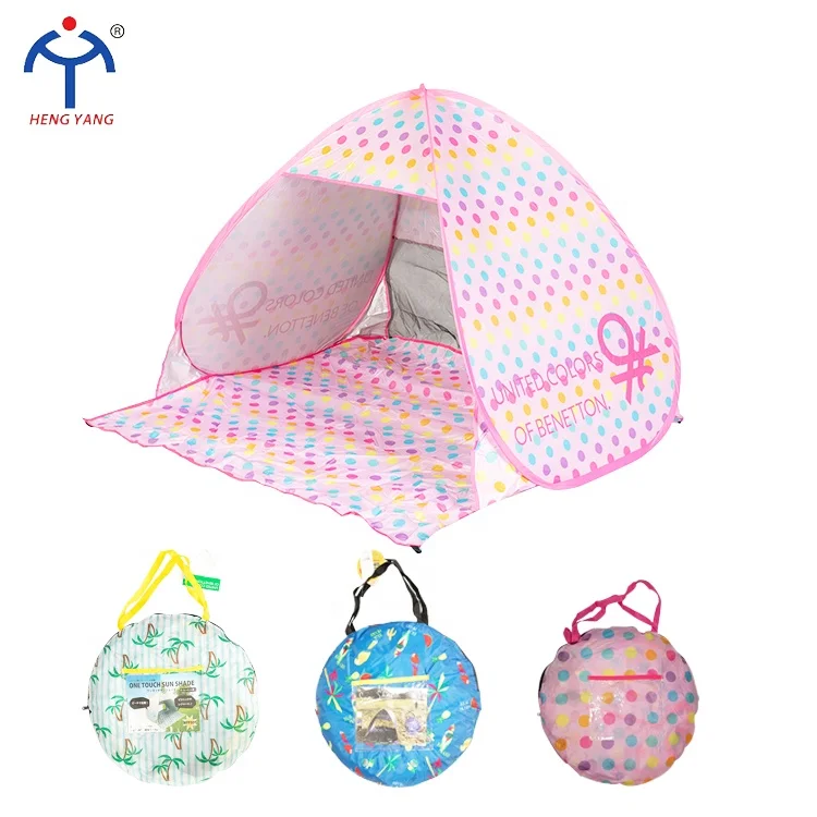High Quality Children Play Tent Colorful Pattern Quick Set Up Pop Up Baby Beach Tent