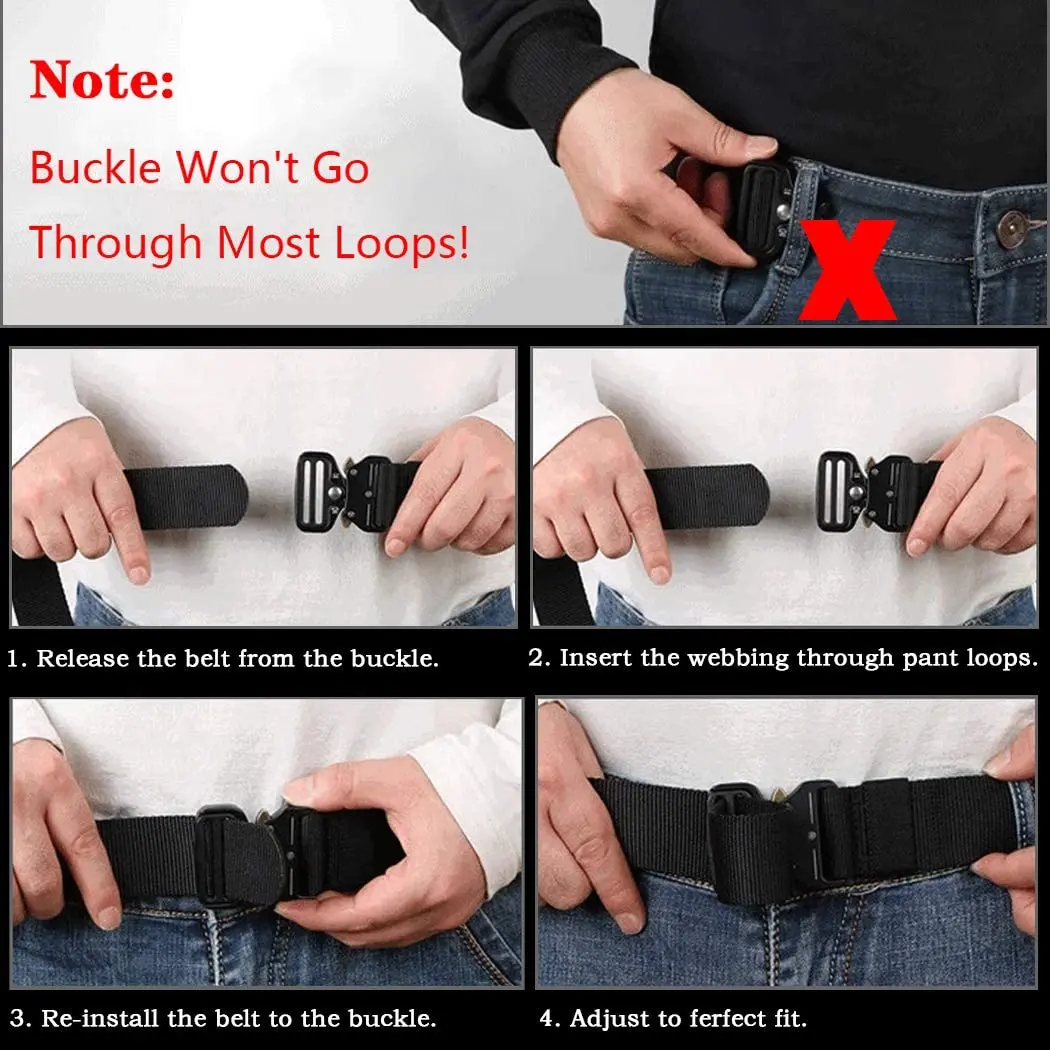 FLYFIT Combat Quick Release Cinturon Tactico Militar Negros Men Nylon Buckle Military Tactical
