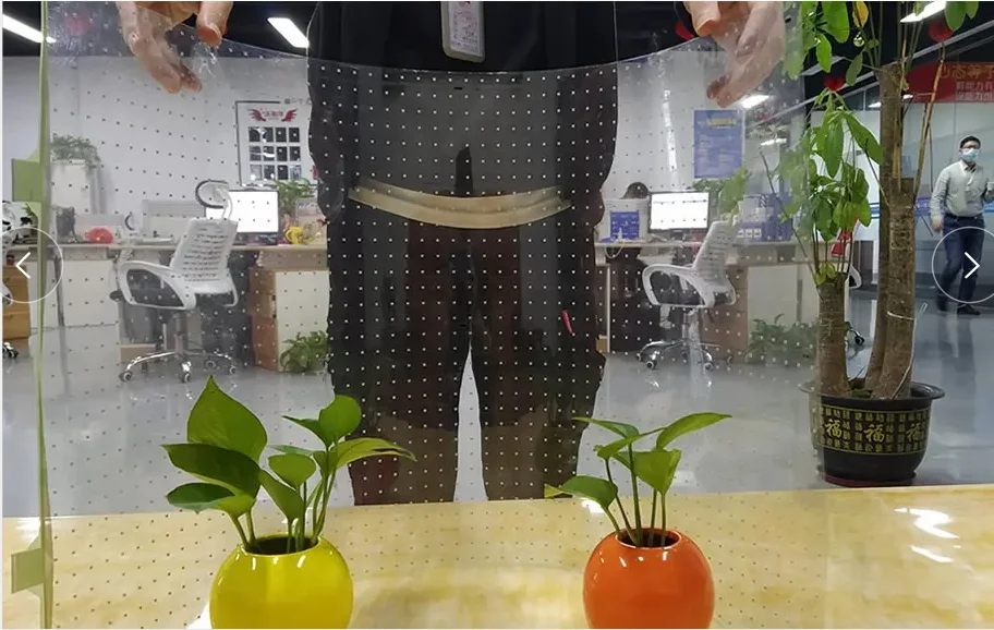 LED holographic transparent high-definition display with strong stability Transparent film screen for office building glass