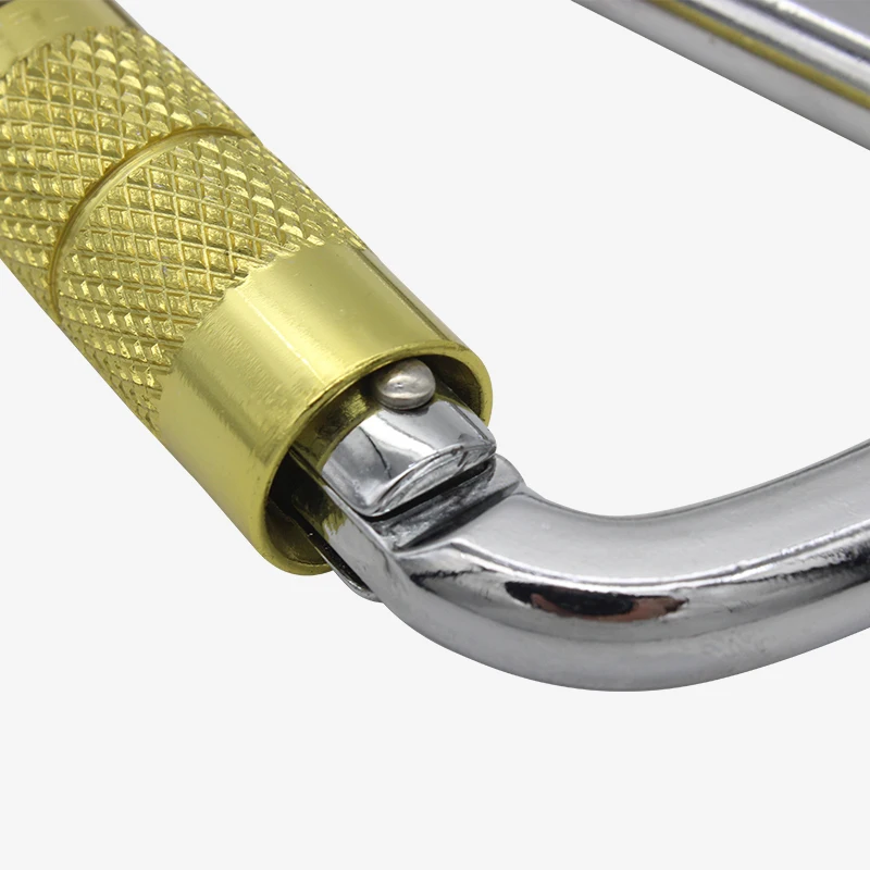 Heavy Duty 30KN Steel Carabiner D Shape Auto Lock Climbing Carabiner Hook for Aerial Work With CE Certificate Can Custom Logo