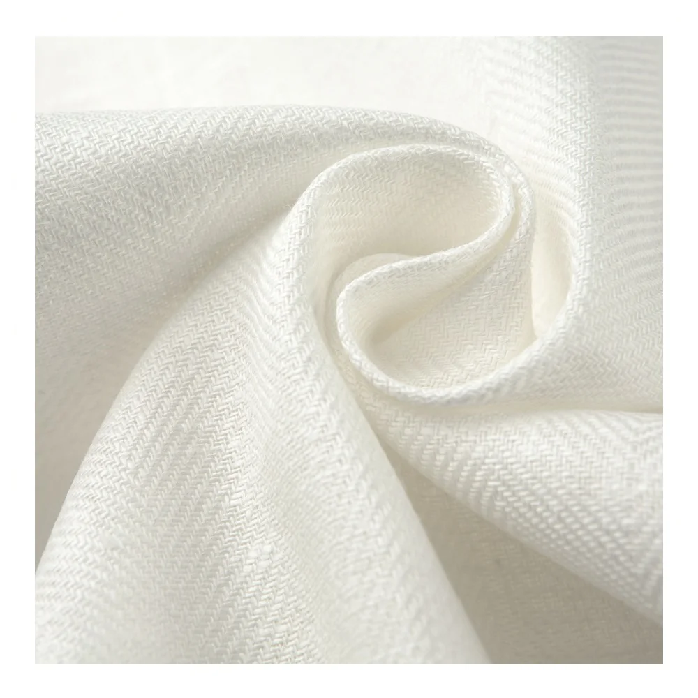 Оптовая продажа, 280 GSM 100% льняная тканая ткань в елочку дышащая Органическая натуральная рубашка с принтом, одежда в рулонах