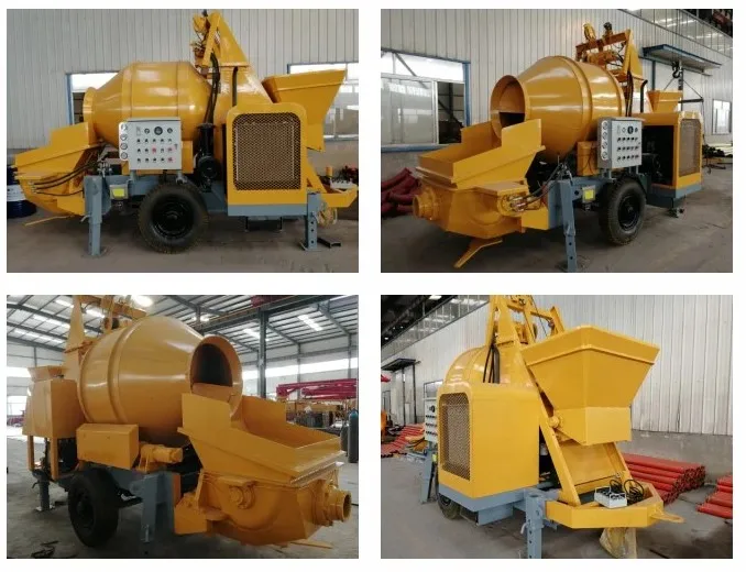 2020 Trailer Mounted Concrete Mixing Pump With Electric&Diesel Motor Mobile Ready Concrete Mixer with Pump Portable