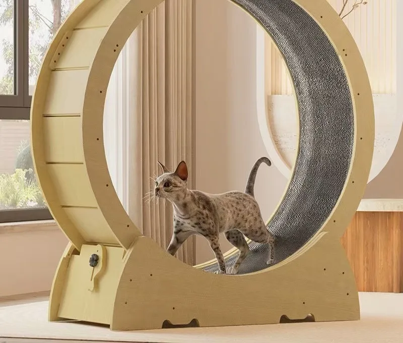 Cat treadmill silent cat running wheel solid wood sports fitness pet cat