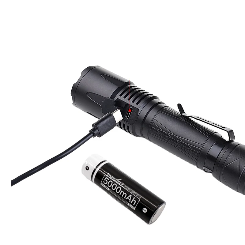 Tank007 KC16 Custom Logo Flashlight Super Bright tactical flashlight Led Torch rechargeable Linterna led flashlight factory