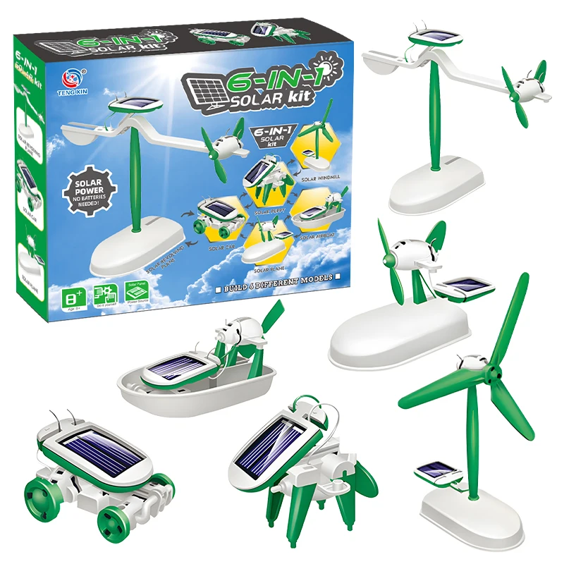 6 In 1 Science Engineering Kit Solar Powered Science and Education Toys Stem Robotics Kit for Kids