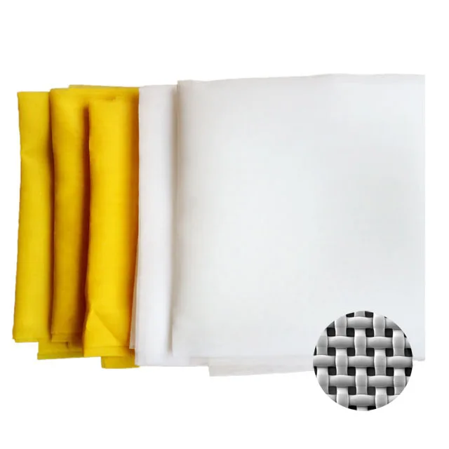165t-31 Monofilament white yellow polyester nylon screen printing mesh wood frames with mesh