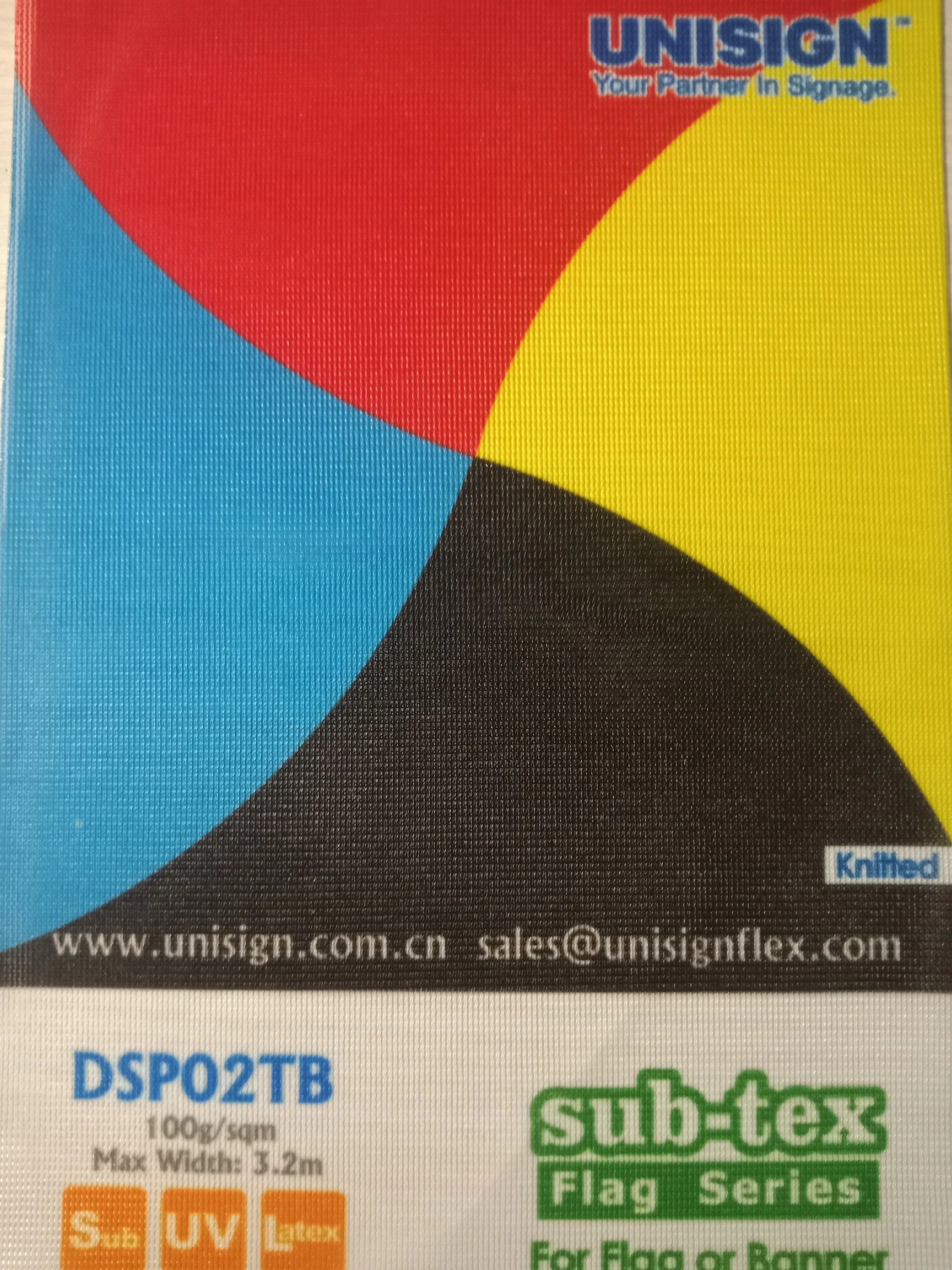 Unisign Supplier 110gsm-120gsm 100% Polyester Flag Fabric Material Roll for Dye Sublimation Direct Printing