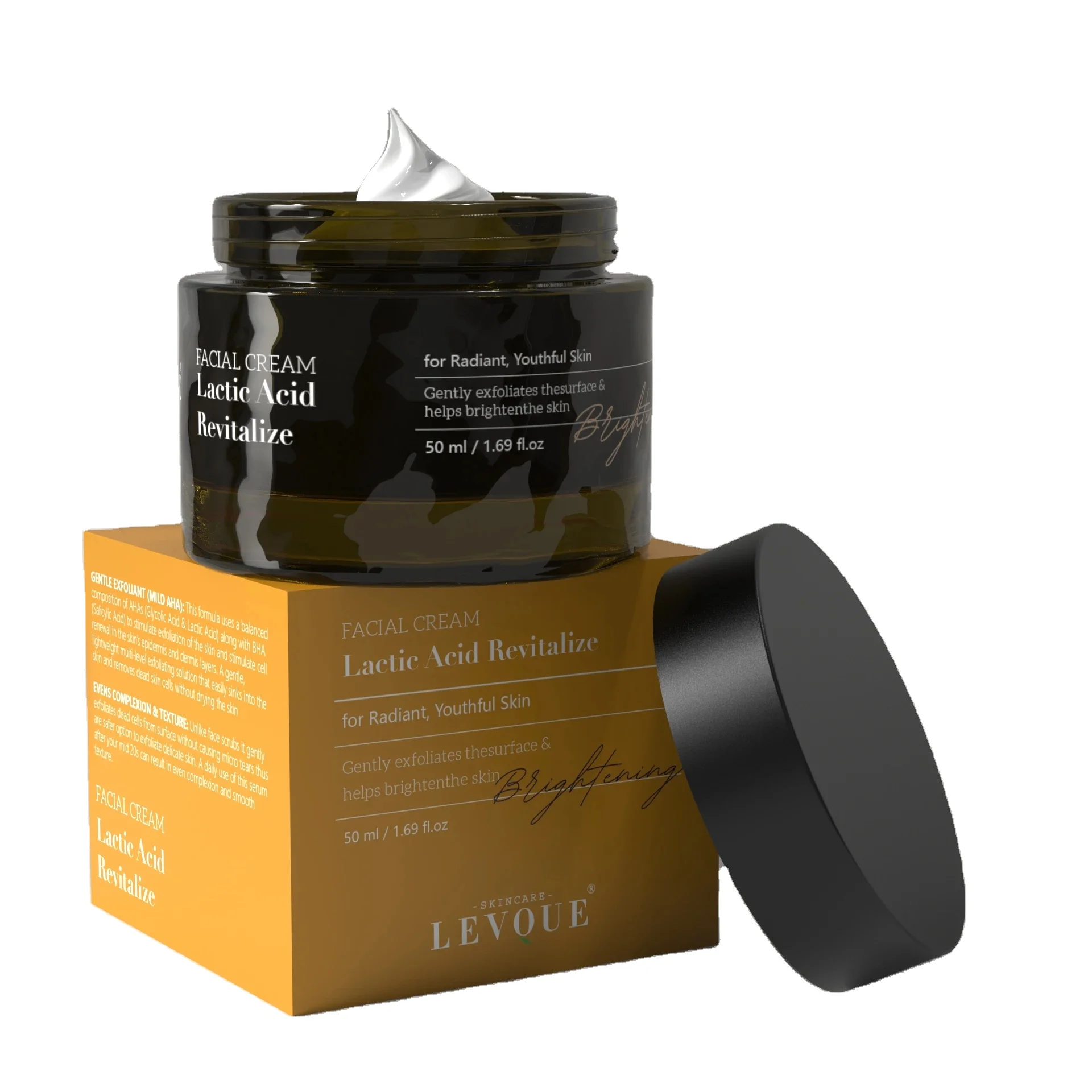 Private Label Lactic Acid Facial Cream With Exfoliation Moisturizes Brighten Face Cream