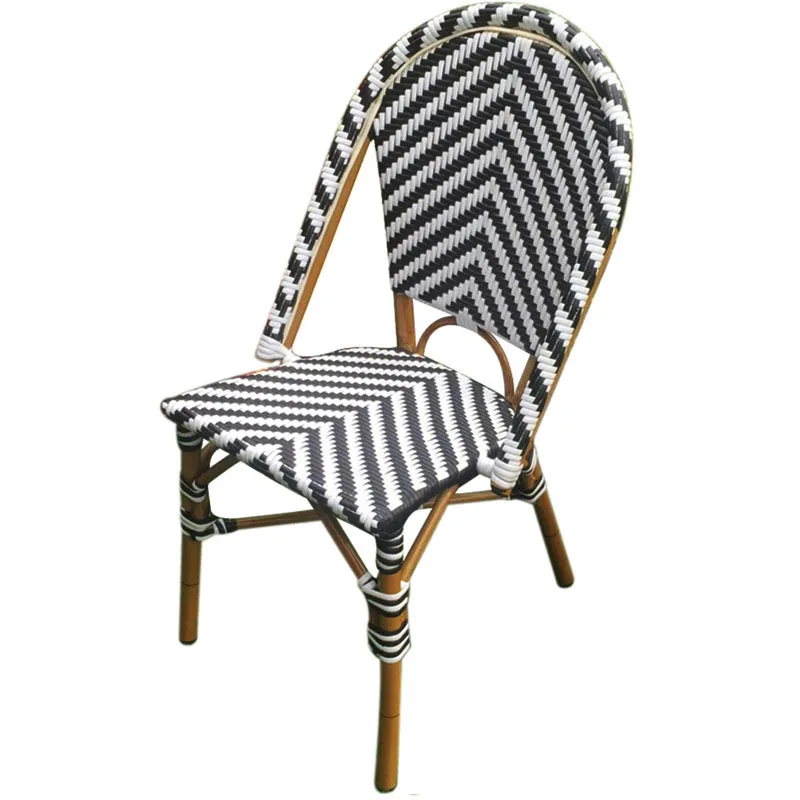 Outdoor French Bistro Bamboo Chair Patio Stacked French wicker Rattan chair Paris Bamboo Garden Bistro chair