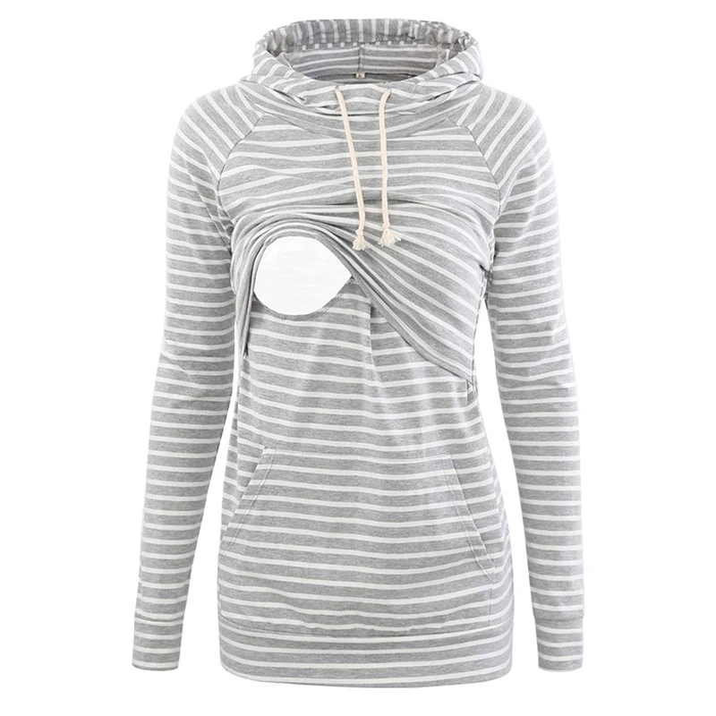 Latest Pregnancy Wear Solid Color Tops Active Sweatshirts Maternity Nursing Tops Breastfeeding Clothes Winter Pregnancy Hoodie
