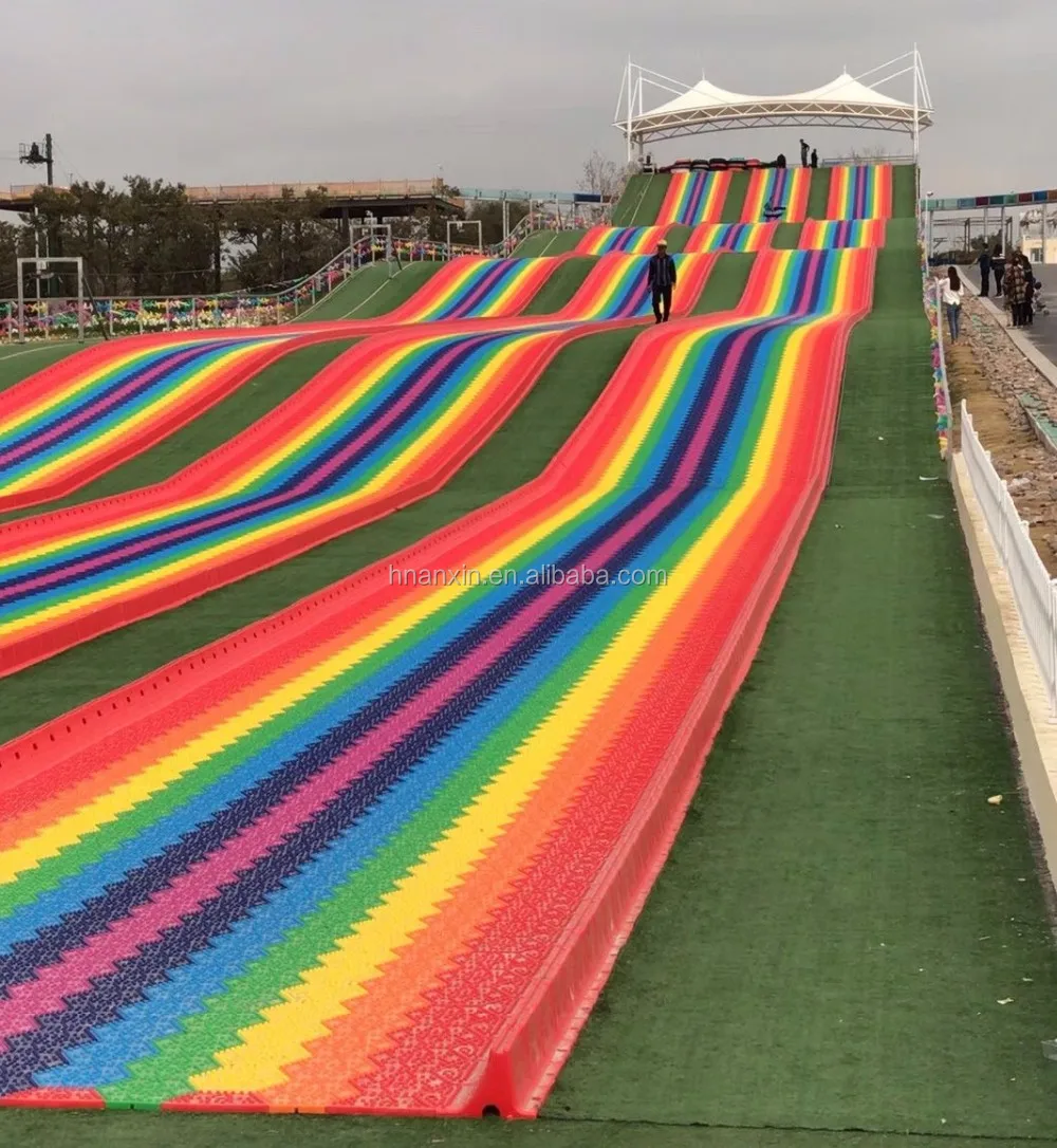 Artificial Snow Slide Dry Slide Rainbow Indoor Slide Dry Ski Slope Four Seasons Customized Outdoor HDPE Tubing Snow Snow Park