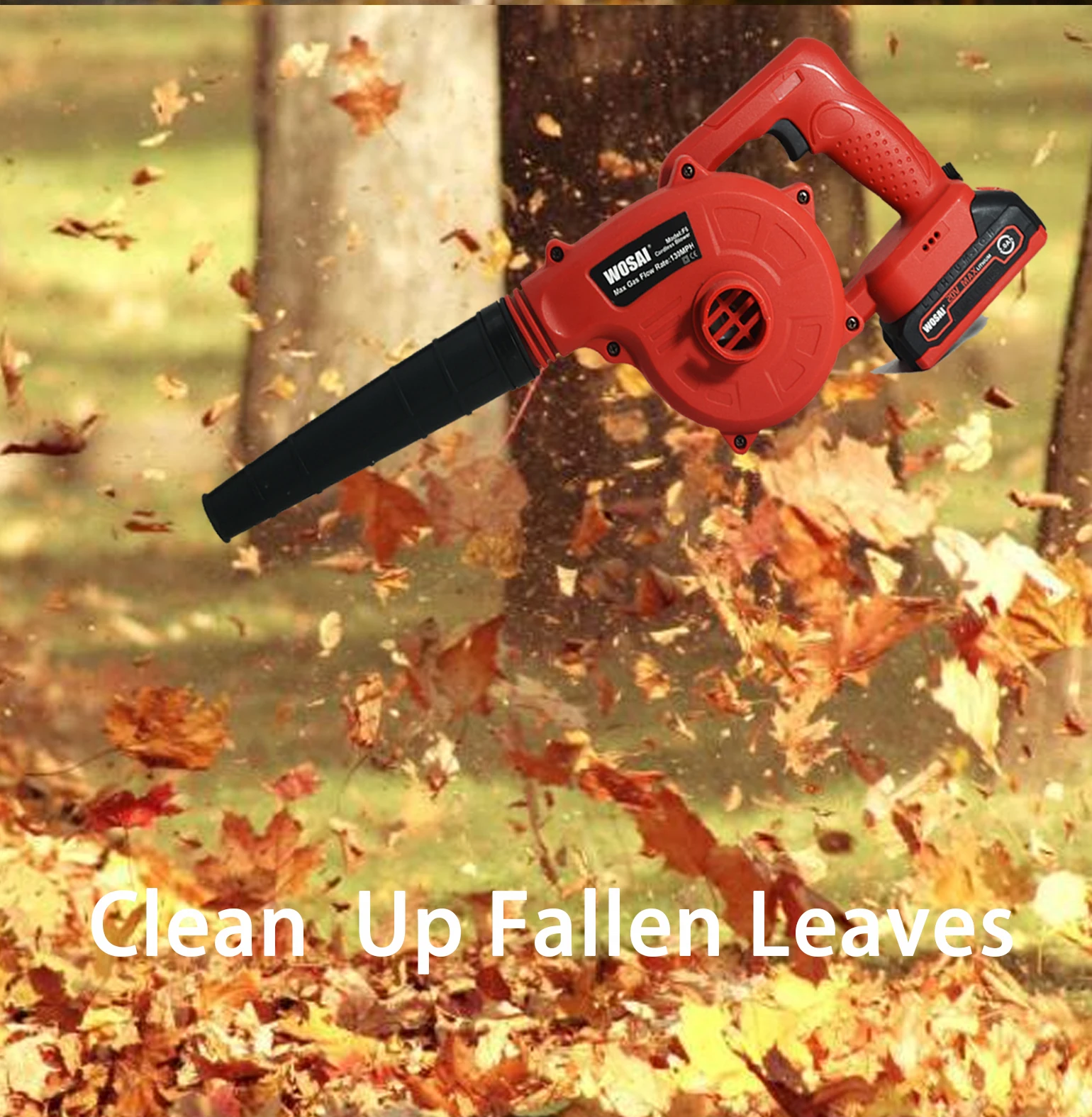 Cordless electric reel blower  20V 10000 rpm Brushless WOSAI snow blower machine blower vacuum electric garden tool