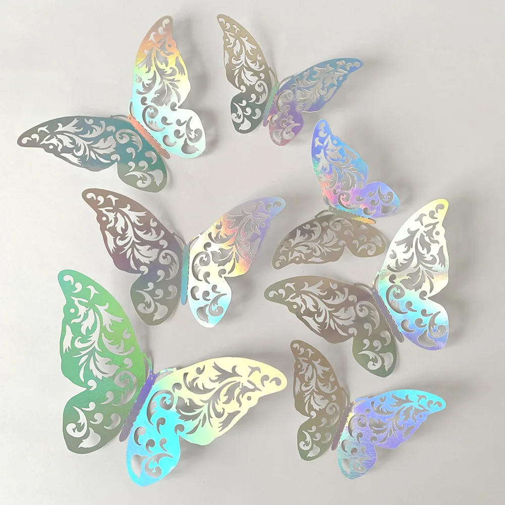 wedding festival party decoration Not Repeat Colorful pretty Butterfly wall sticker for kid