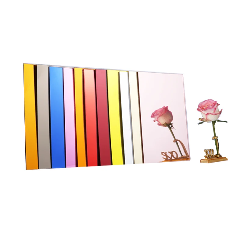 Wholesale Cut To Size Laser 1mm 1.5mm Stick Silver Gold Rose Gold Acrylic Mirror Sheet Plastic Mirror 4ft*8ft