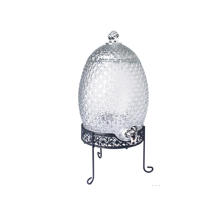 King crystal 10L Pineapple Dispenser with Fine Glass with Metal stand