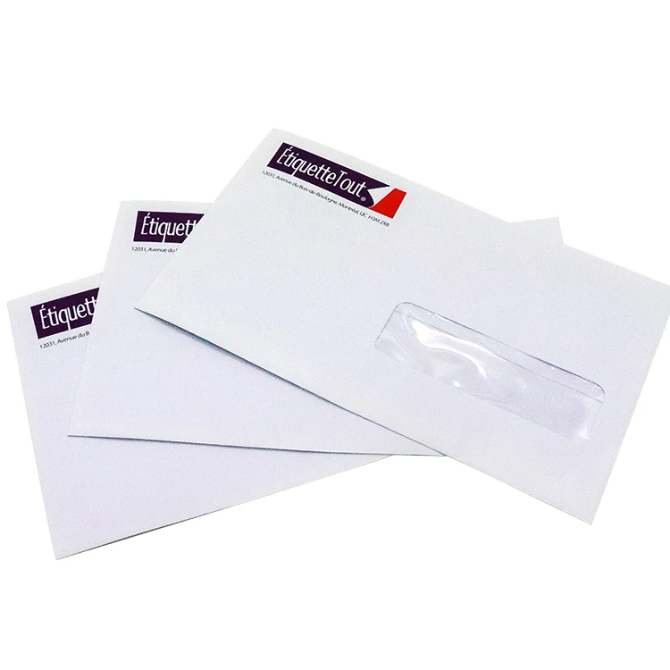 Wholesale Customize Paper Business Envelope File Shipping Envelope With PVC Single Window