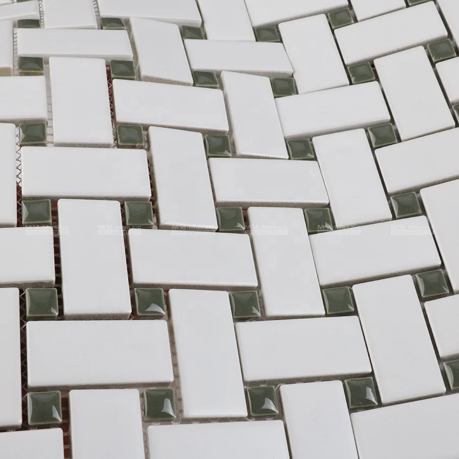 Foshan Thailand Factory China Classic Matte Glazed Ceramic Dog Bone Basketweave Mosaic Tile for Wall Floor Kitchen Backsplash