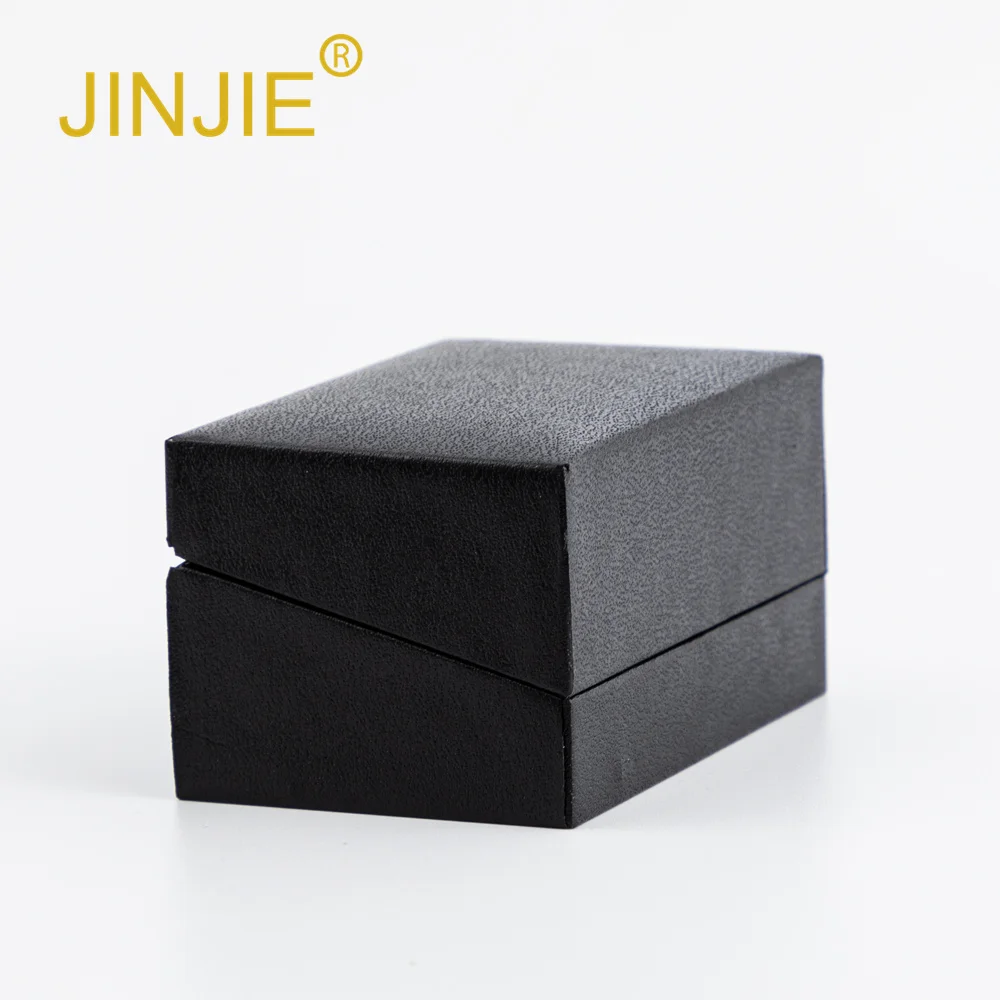 JINJIE Ready to ship High quality classic gift box black square Two Bands Cufflinks box for men gift box