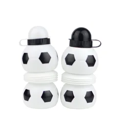 Factory direct sales can be customized color logo 550ml food grade PP material double football folding sports bottle