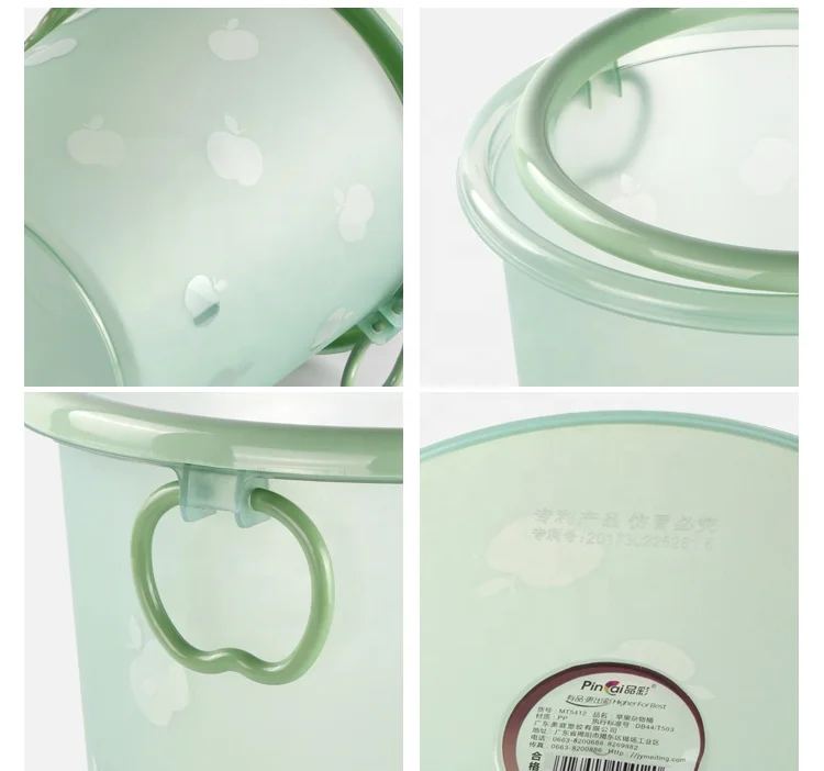 Good quality matte transparent dust bin trash can plastic waste bins for home/office