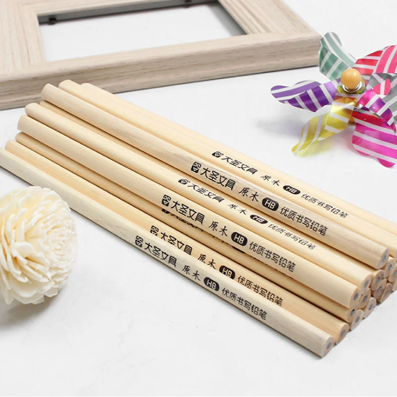 Natural Wooden HB Pencil 50pcs/set for School Learning Office Supplies eco pencils Gift Standard Pencils
