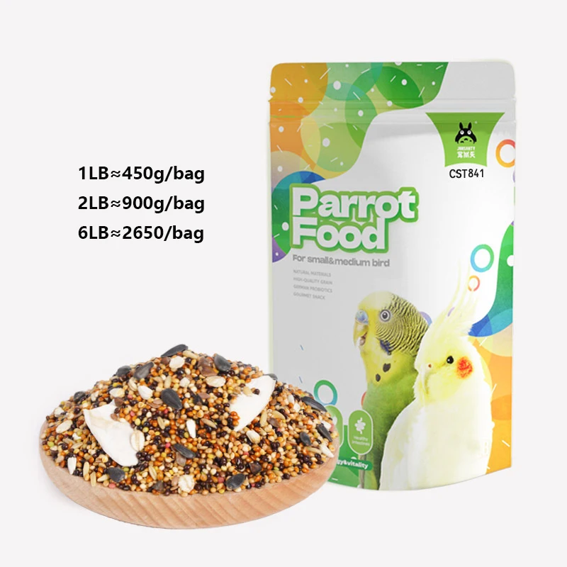 Pet Supplies OEM Custom Bird Food Treats Snacks Birdseed for Parakeet Budgie Lovebird Parrot Curlew Canary Canaries Roses Pigeon