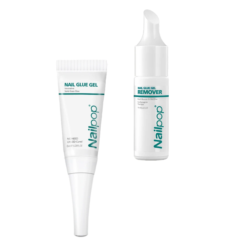 NAILPOP Профессиональный быстросохнущий клей для удаления собственной фирменной индивидуальной маркировки поддельных акриловых ногтей Гель-лак