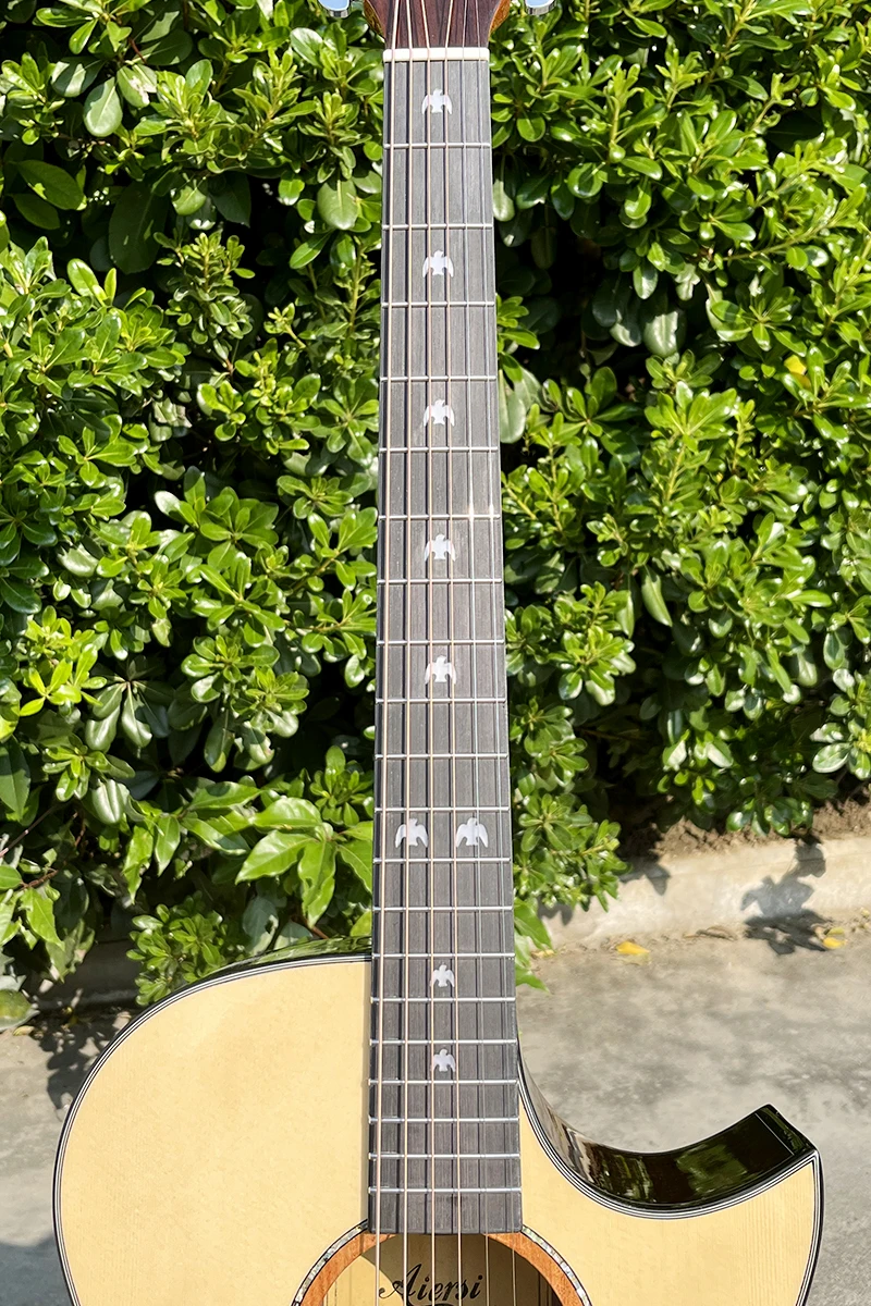 China factory wholesale Price Aiersi brand Gloss fomosj solid top 6-String SJ style electric acoustic guitar