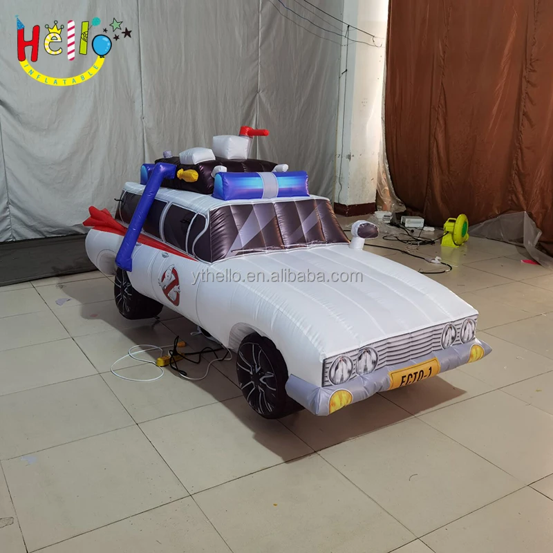 Funny carnival parade inflatable walking car Advertising police type inflatable cartoon car model costume with LED light