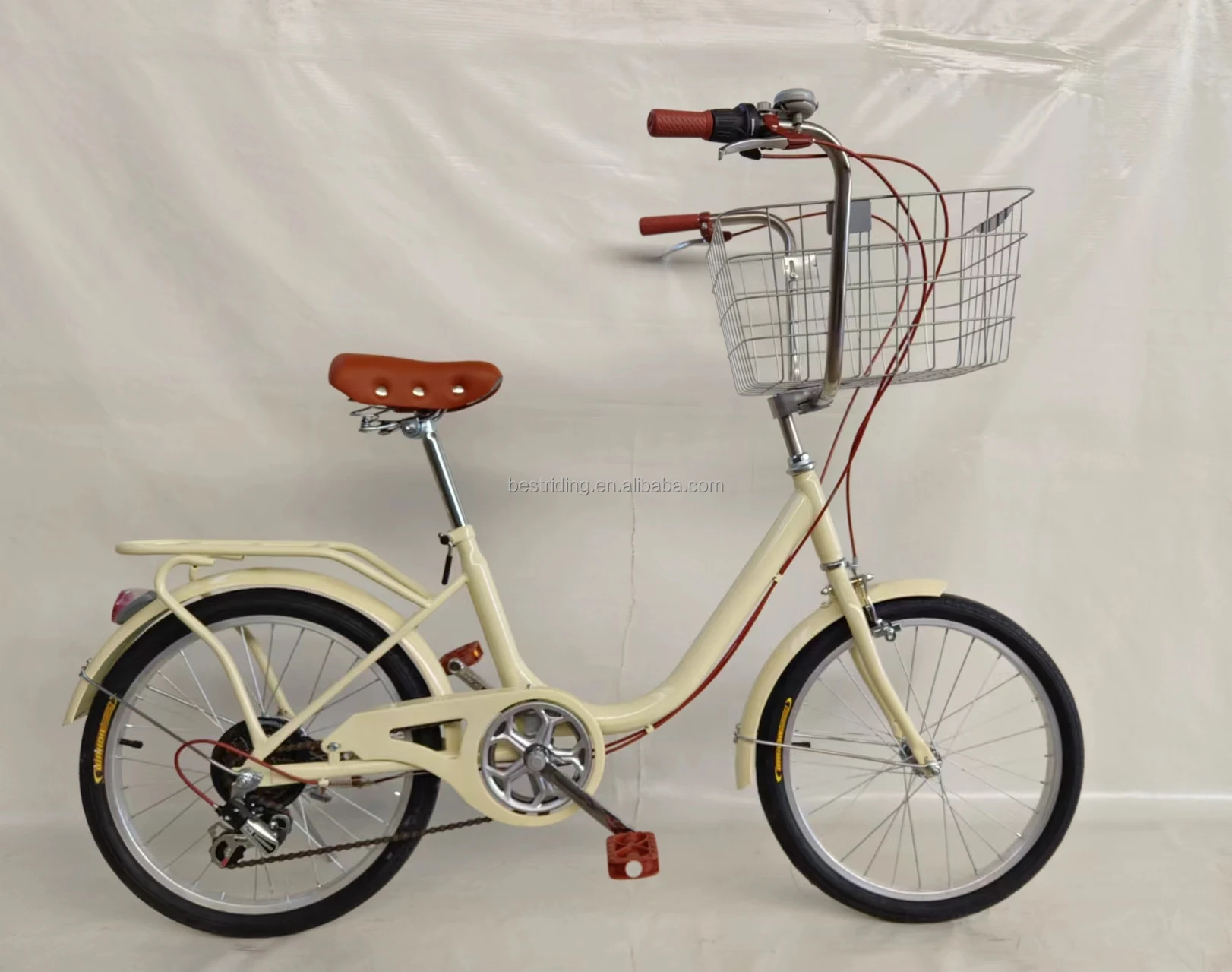 Japanese Style city bike 20 inches 7 speeds for adults with pet basket in front factory supply