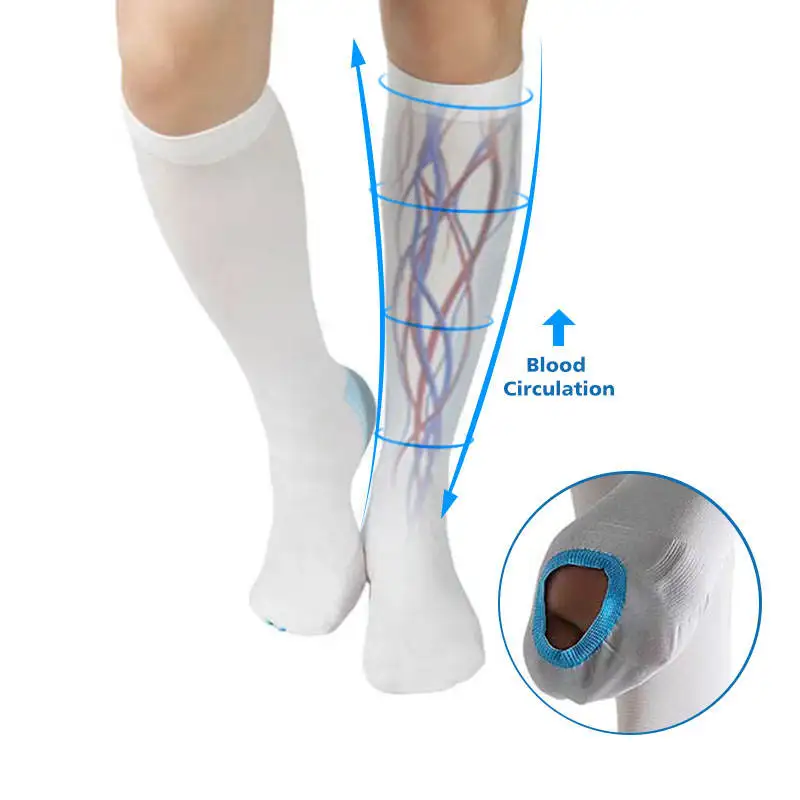 Calcetines compresivos custom unisex anti embolism compression stockings 15-20 mmhg knee high compression sock