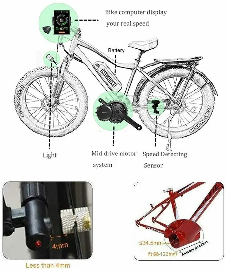 Bafang Bafang BBS03 BBSHD 48v 1000w 68-120mm Crank Motor Electric Bike Mid Drive Motor Conversion Bicycle Kit 1000w