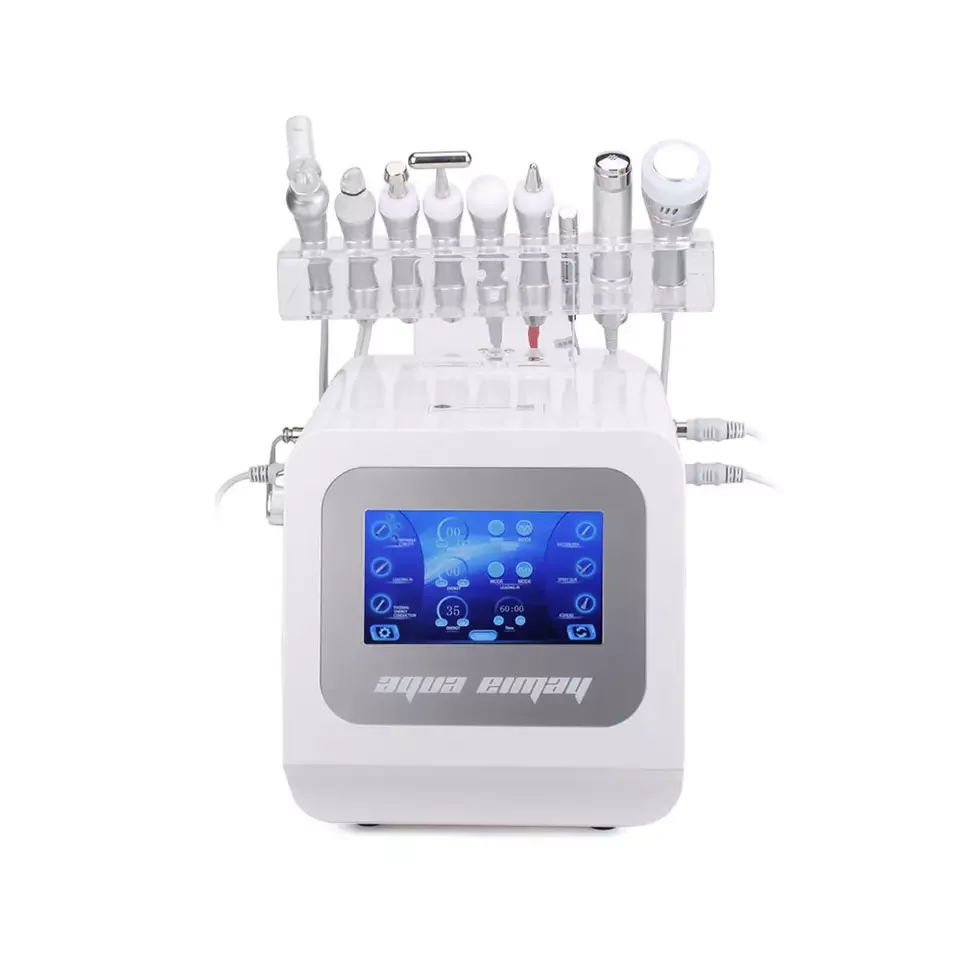 9 In 1RF EMS Beauty Microdermabrasion Hydra RF Aqua Peel Skin Scrubber Dermabrasion Facial Machine