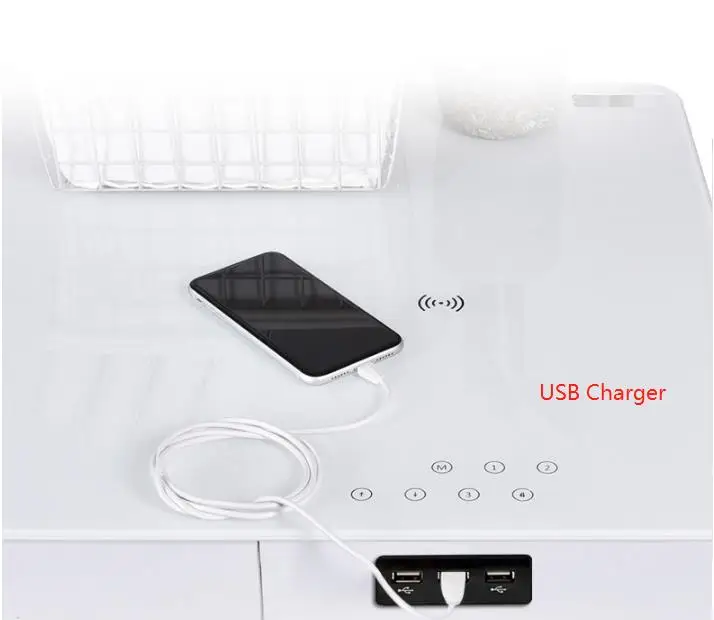 Modern Black Tempered Glass Computer Workstation Gaming Computer Desk Sit Stand Electric Desk