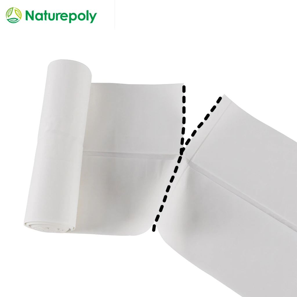 Eco-friendly Wholesale Compostable Biodegradable Plastic PLA Fruit Packaging  gusset Bag Shopping side guset bag on Roll