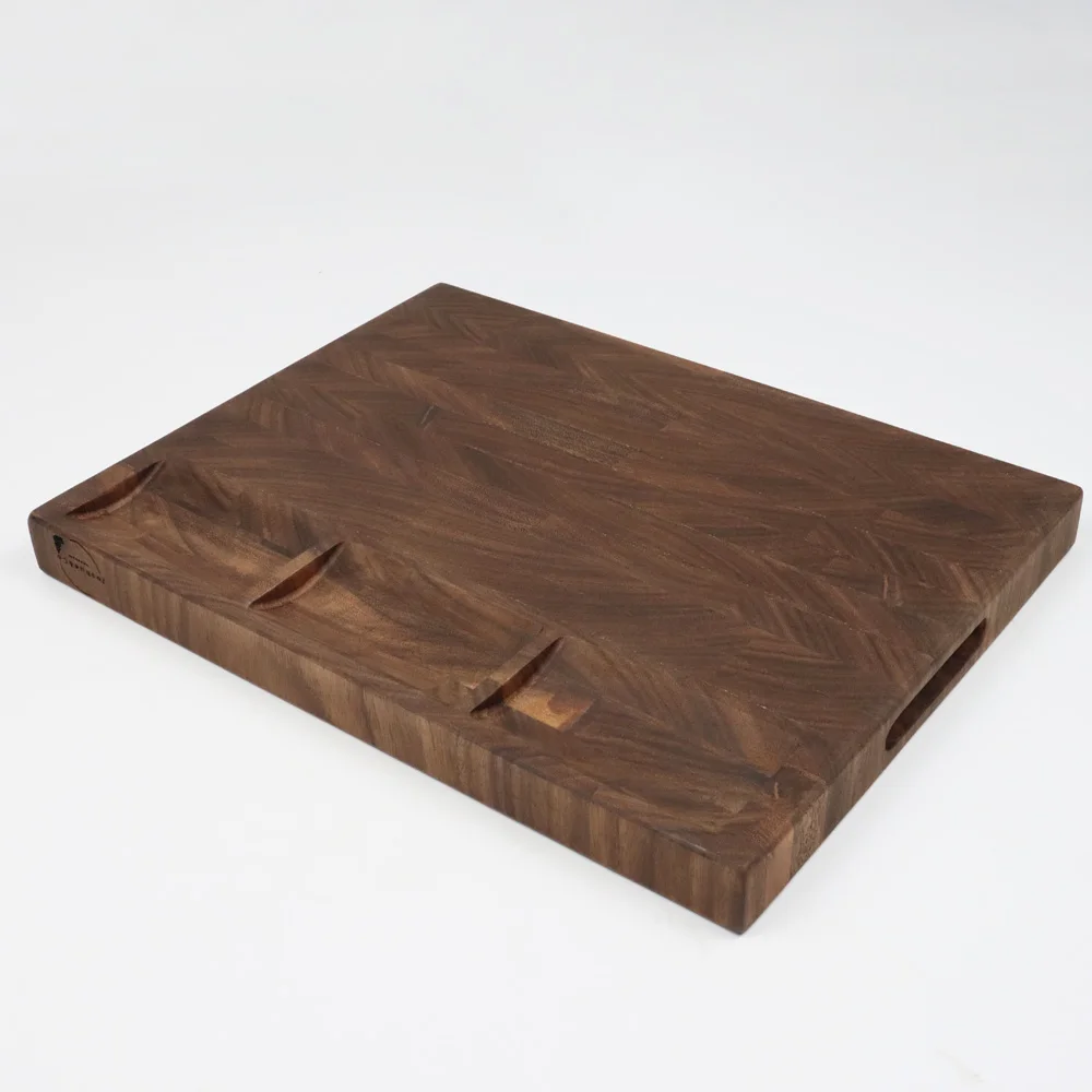 Wooden Carving Board with Juice Well made from Sustainable Hardwood USA Black Walnut Wood Cutting Board Butcher Block