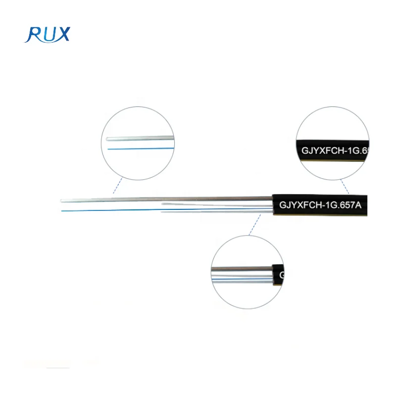 1 Core Single Mode FTTH Drop Cable Fiber Optic Cable GJYXFCH Drum Weight Price