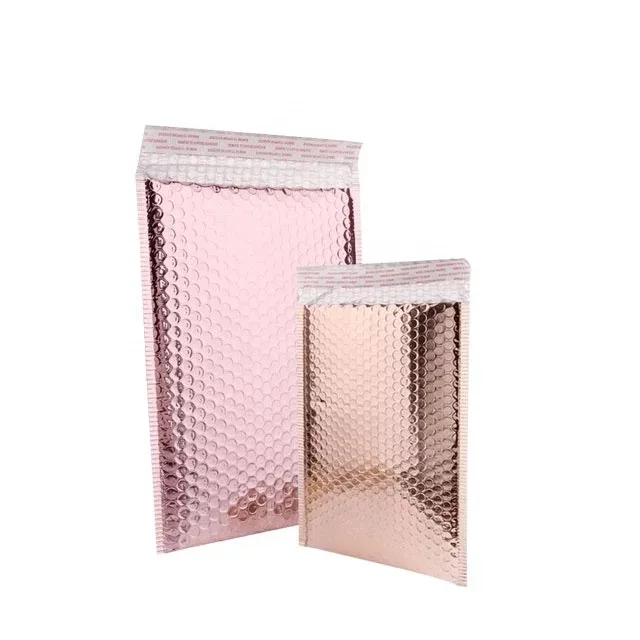 Custom Printed Bubble Envelopes Mailing Bags Rainbow Metallic Poly Holographic Bubble Bags