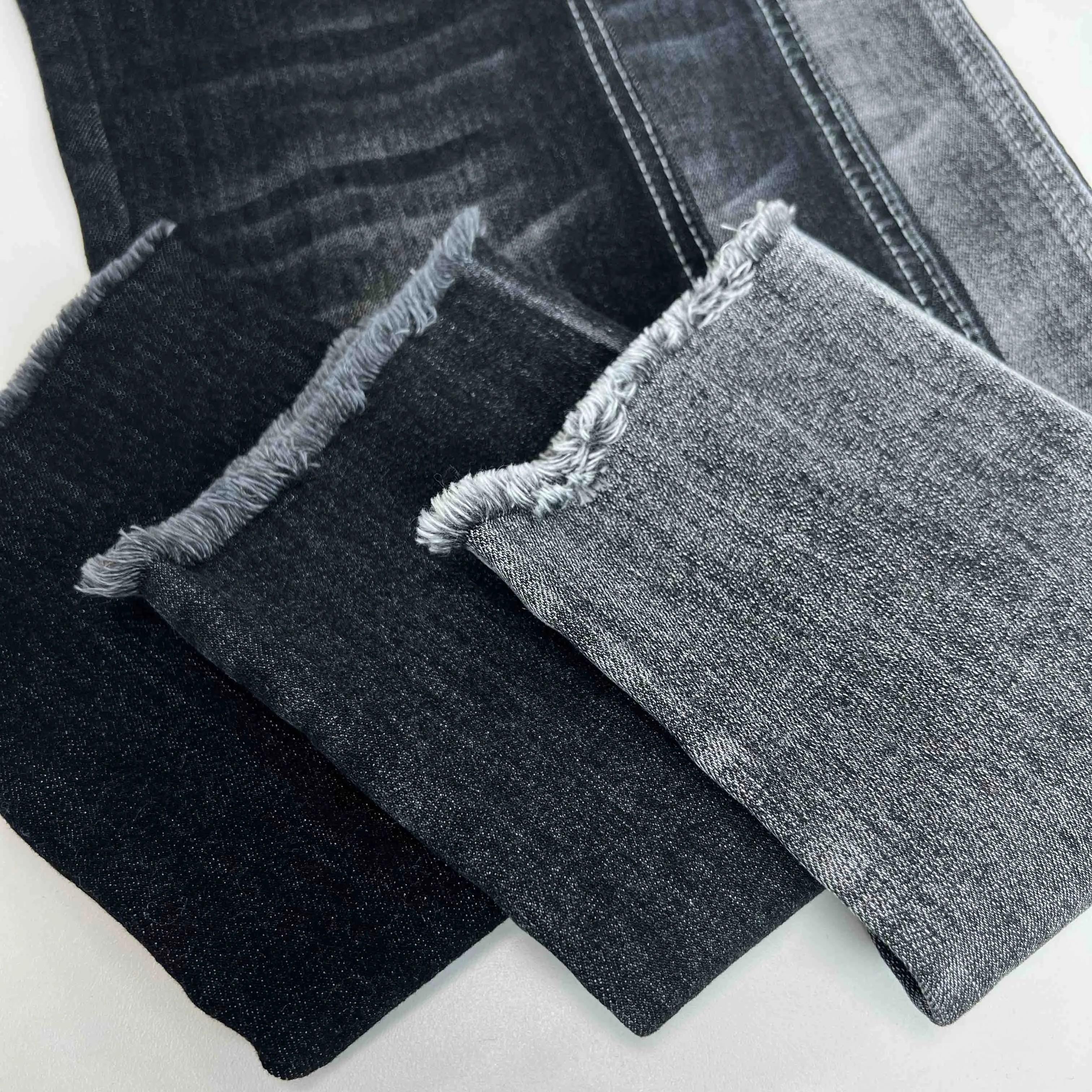 High Stretch Denim Jeans Fabric With Slub Of Good Quality Black Jeans Fabrics For Garments Denim Fabric Buyer