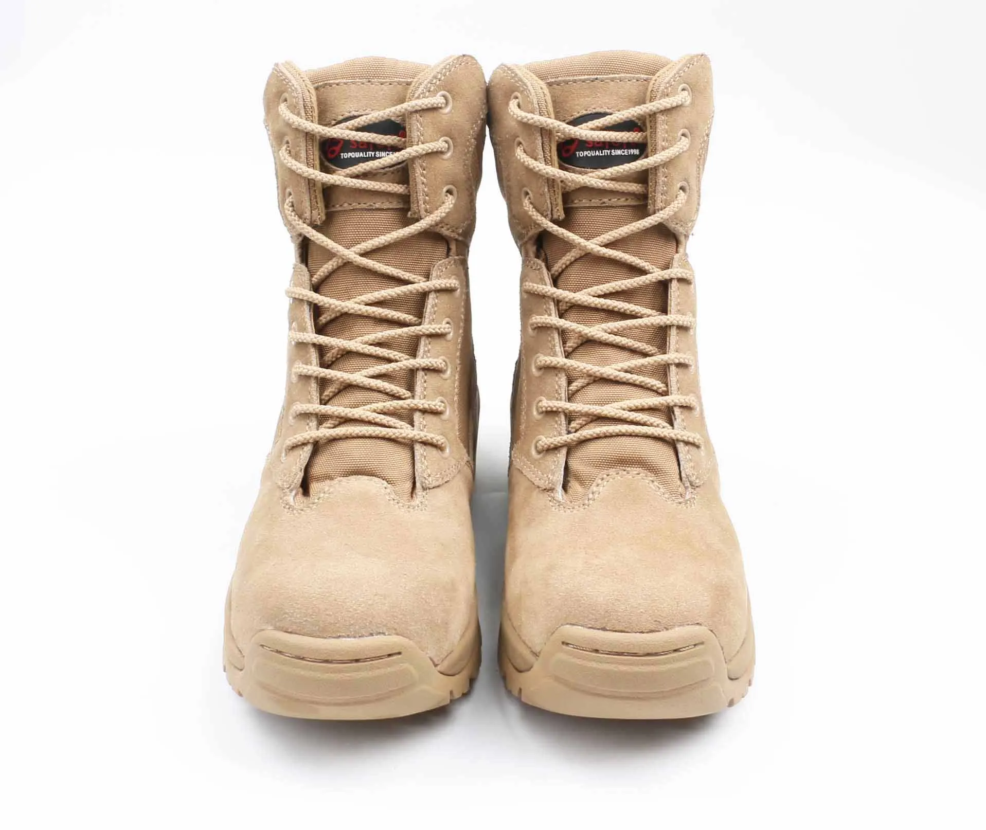 Popular rubber outsole steel toe combat high quality mens working safety shoes